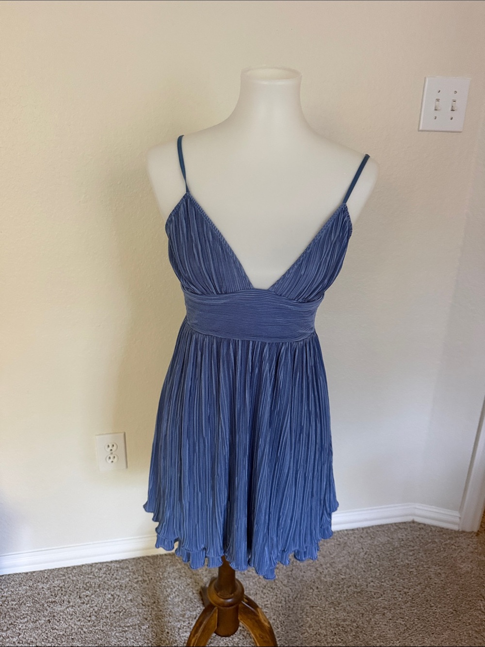 Song of Style Pleated Spaghetti Strap Dress